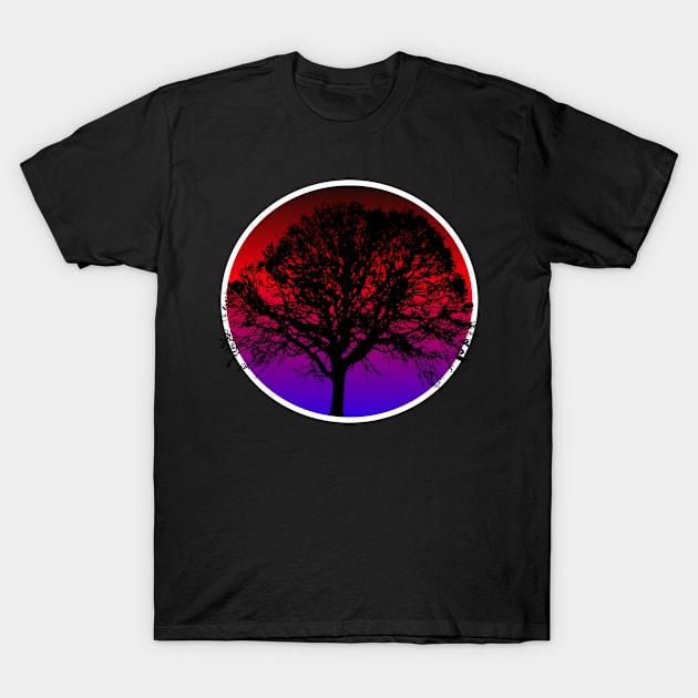 Tree Silhouette in Martian Sunset T-Shirt by JPDesigns